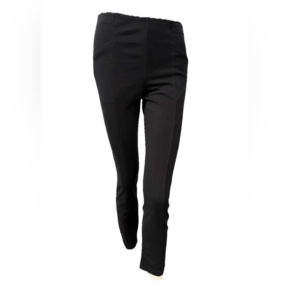 Athleta Black Side Zip Pants Size 6 Stretch Slim Workwear Travel Trousers
